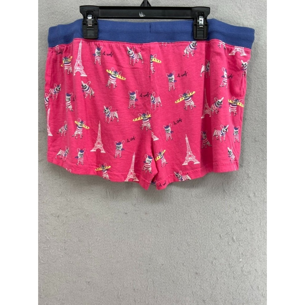 Nite Nite MUNKI MUNKI Pajamas Women L Pink PJ Shorts French Bulldogs Paris 2pc - Picture 13 of 15